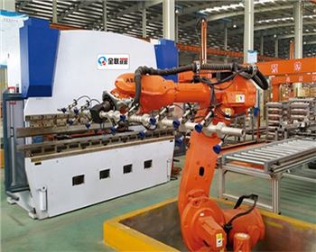 河南數控折(she)彎機自動上下(xià)料機器人自動(dong)化生産線